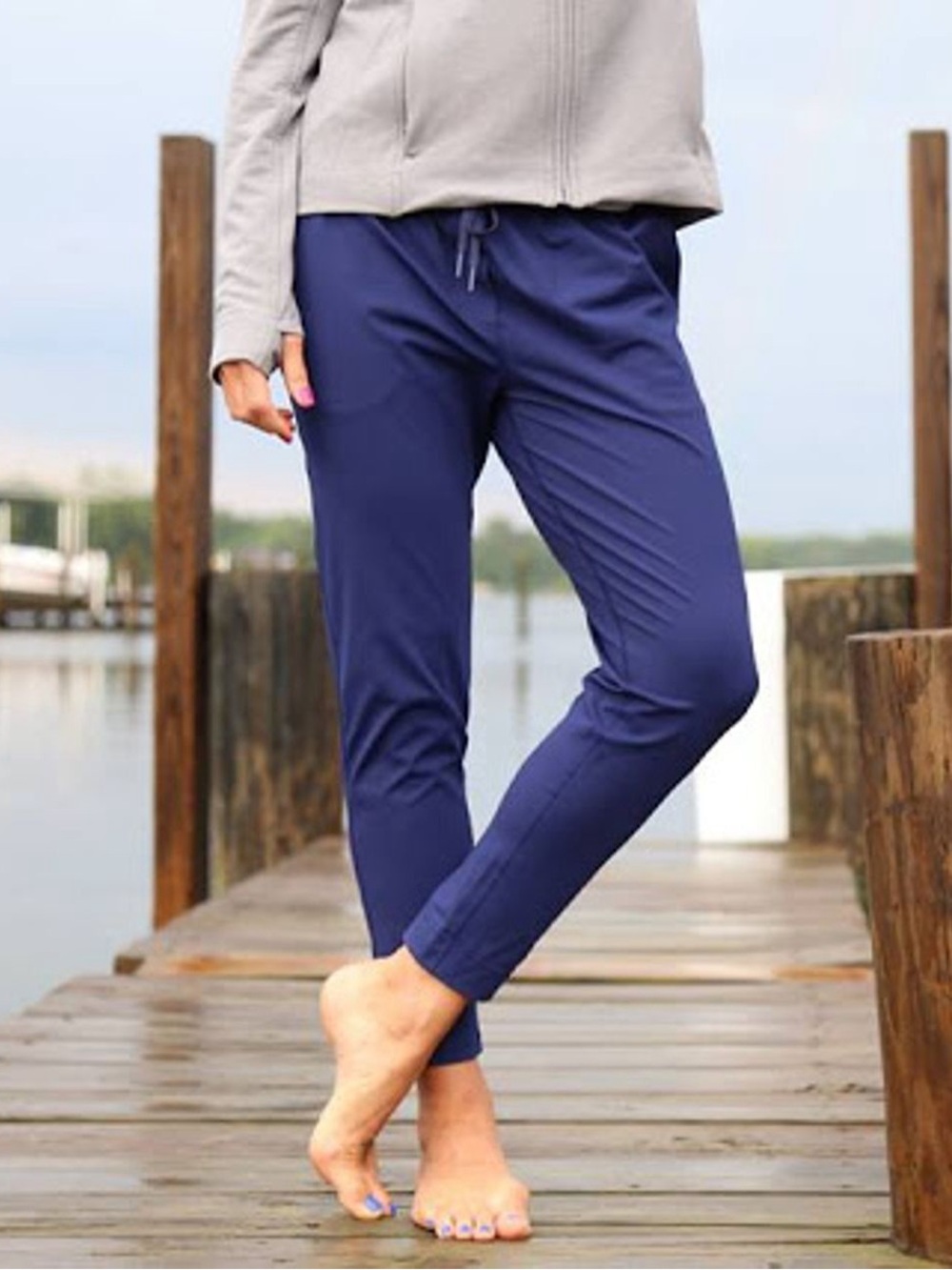 Lululemon Jet Crop Slim Trousers Pants 7/8 Hero Blue Luxtreme Size 4